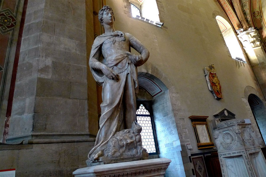 The Hall of Donatello in the Bargello Museum