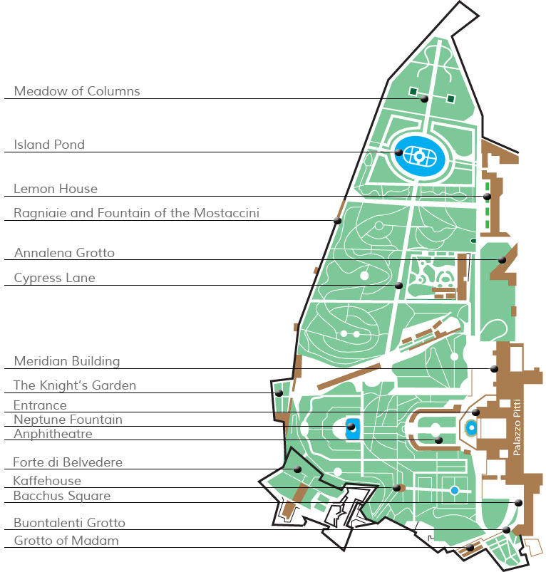 Boboli Gardens map image